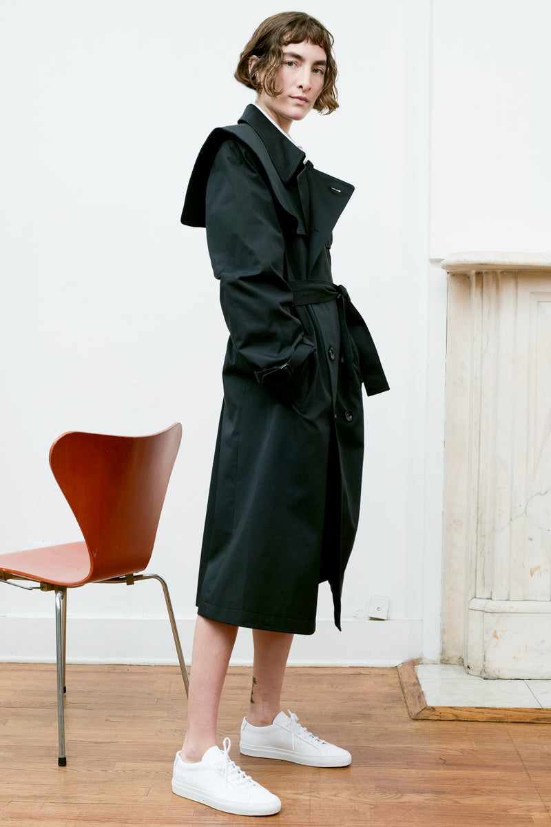 Adaptable Trench Coat Cotton Twill