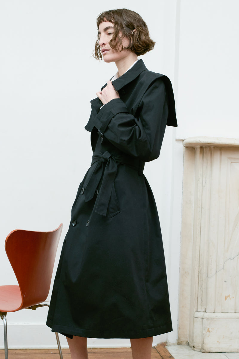 Adaptable Trench Coat Cotton Twill