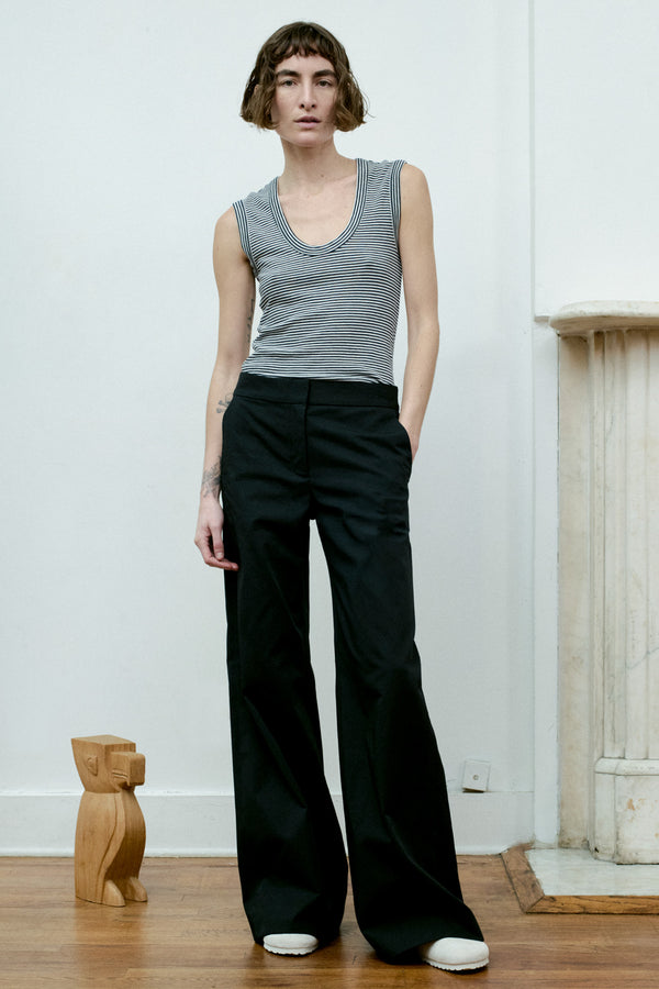 Flared Cotton Twill Pant