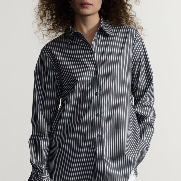 Classic Striped Shirt XS / White with Black Stripe
