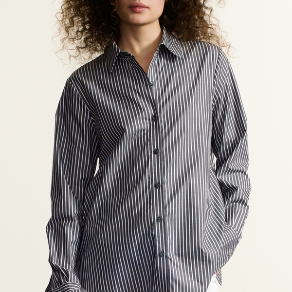 black and grey striped dress shirt Retro Black Stripe Dress Shirt