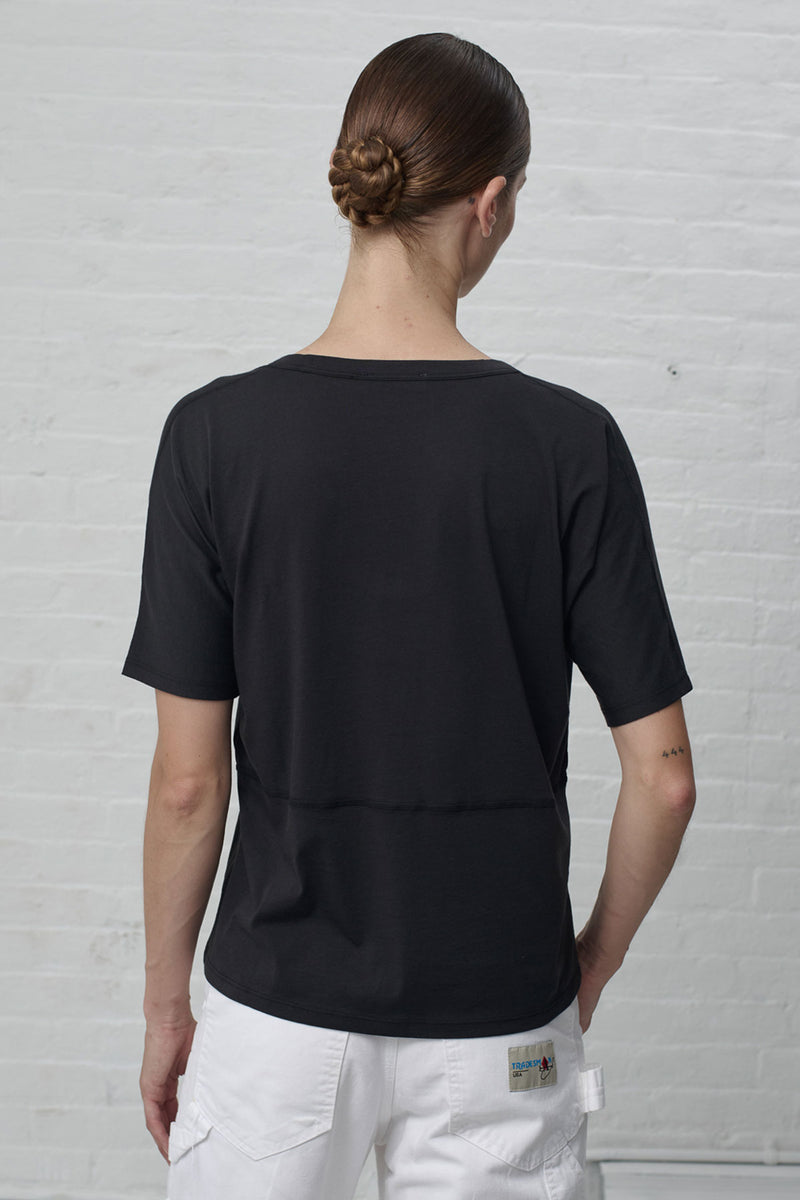 Scoop-Neck Seamed T-Shirt