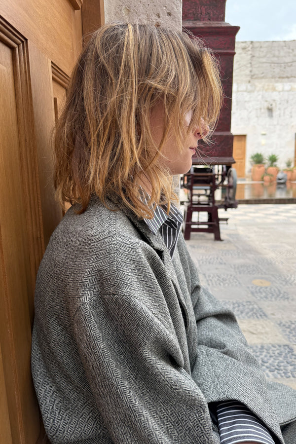 GirlBoy Herringbone Wrap Coat