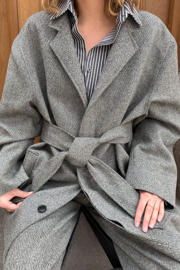 GirlBoy Herringbone Wrap Coat